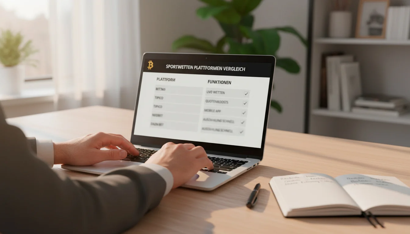 Vergleich der besten Bitcoin-Wettanbieter ohne Limit auf einem Laptop-Bildschirm